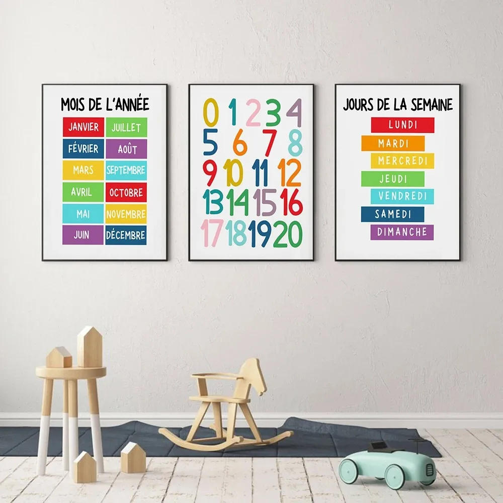 Kids Educational Posters - 1 pièce : Affiches murales éducatives