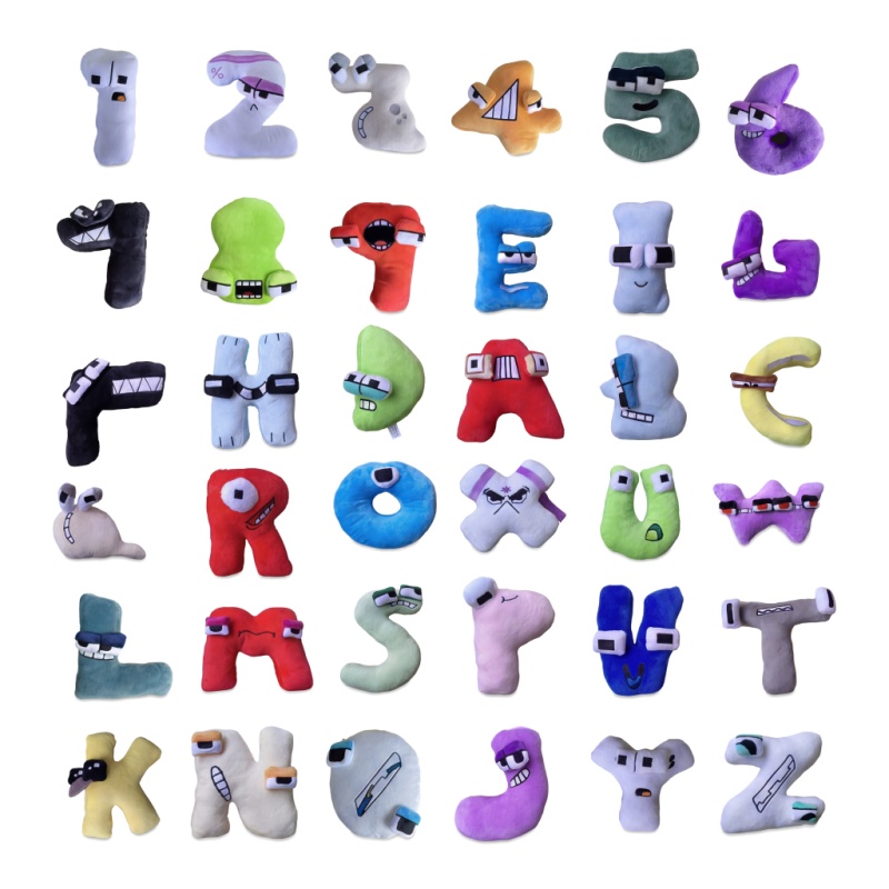 Kids Education Alphabet Numbers - Ensemble de 26 jouets en peluche