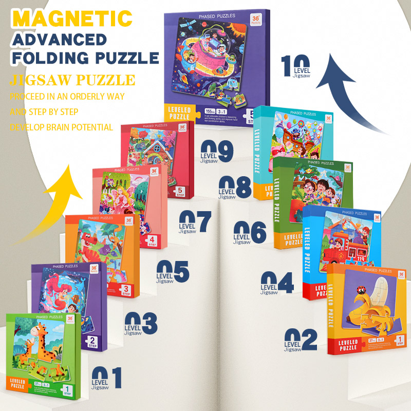 Educational Cartoon For Kids - Puzzle magnétique en bois pour enfants,