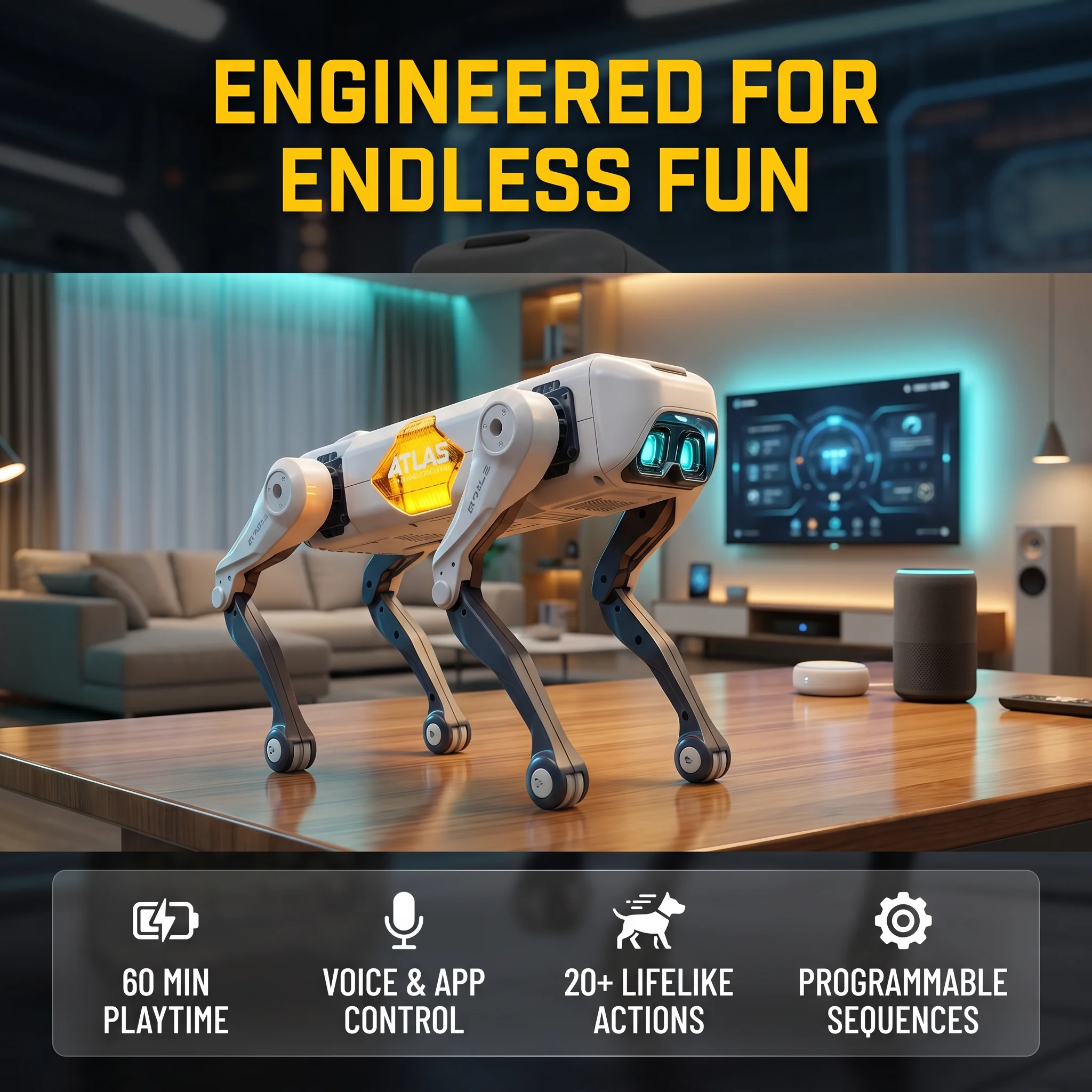 Kids Education Material - Robot chien intelligent IA, contrôle vocal