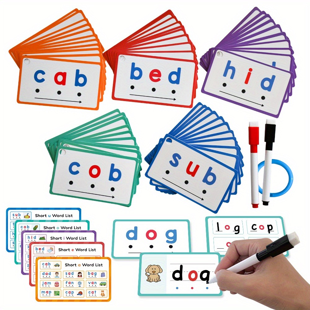 Sight Word Game - Cartes Flash d'écriture effaçables à sec,