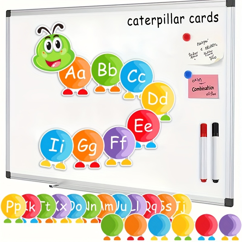 Sight Word Game - 13/33 cartes flash alphabétiques, design chenille,