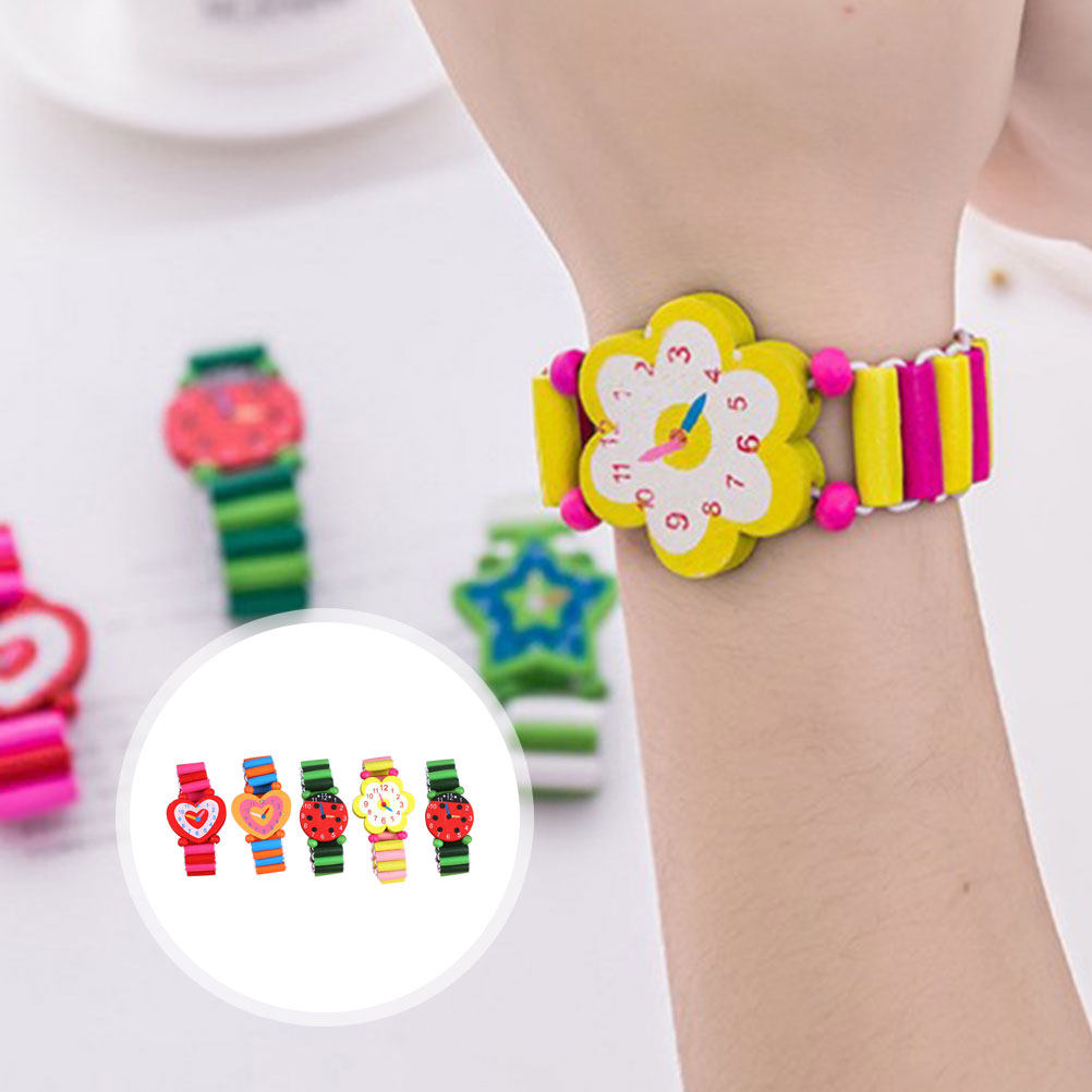 Educational Cartoon For Kids - 5 montres en bois pour enfants,