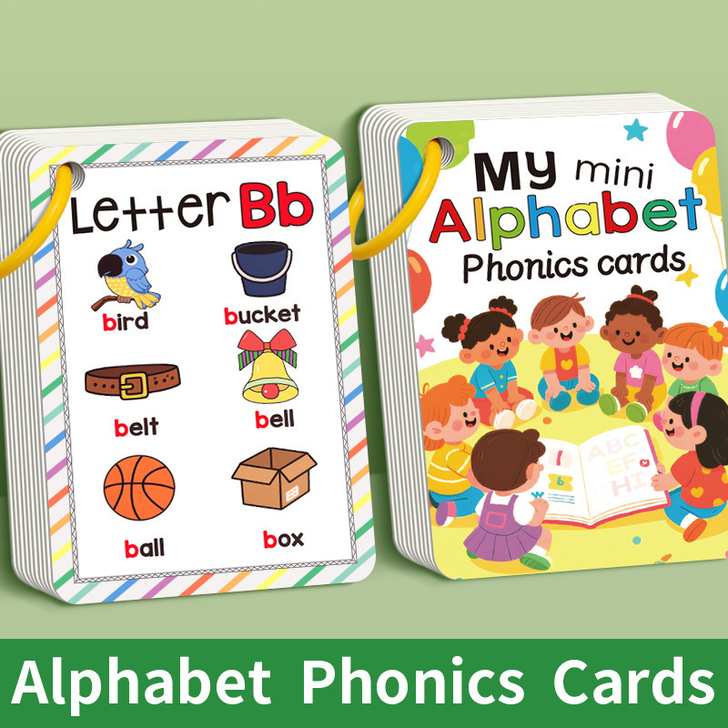 Flash Card Alphabet - 27 cartes d'apprentissage/ensemble, cartes de phonétique