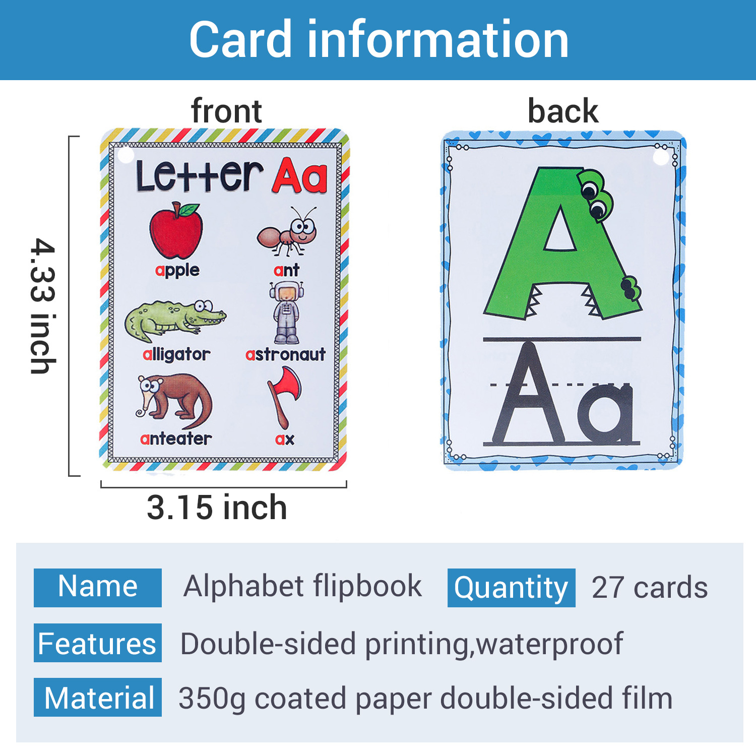 Bview Art anglais 26 lettres A - Flash Card Alphabet avis et prix